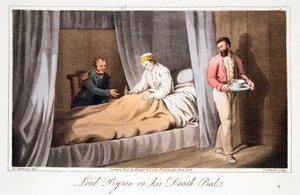 Lord Byron sur son lit de mort, pub. 1825