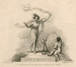 Invitation à un bal aux jardins de Ranelagh, Millbank, Londres, 1er juin 1803 - Robert Smirke