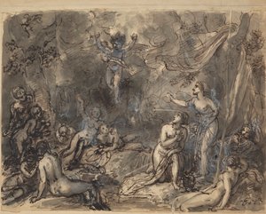 Étude de figures nues dans une zone boisée - Robert Smirke