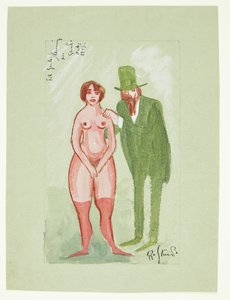 Dame rose et homme vert - Robert Storm Petersen