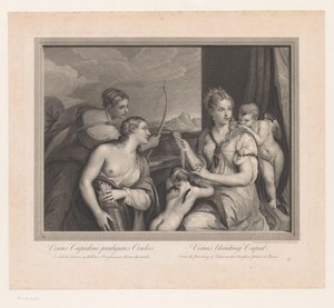 Vénus bande les yeux de Cupidon - Robert Strange