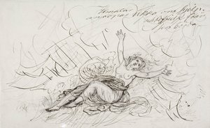 Ilmatar pleure Ukko, esquisse pour une série de dessins sur le thème du Kalevala - Robert Wilhelm Ekman