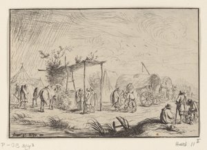 Maréchal-ferrant dans un campement (Verschillende kampementen) - Robert van den Hoecke