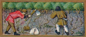 Mars - travail dans le vignoble, 15e siècle