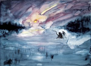 Héron, comète volante dans le ciel - RodMacIver