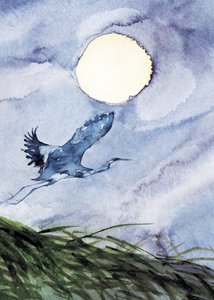 Vol de hérons au clair de lune - RodMacIver