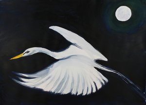 Aigrette blanche au clair de lune - RodMacIver