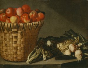 Panier de fruits, chou, bette et oignons - Rodolfo Lodi