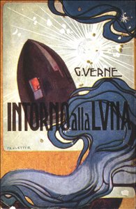 Couverture. ill. de Intorno alla luna (De la Terre à la Lune) par Jules Verne - Rodolfo Paoletti