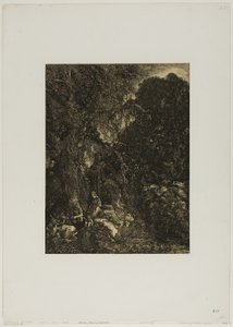 Sainte Famille avec des cerfs - Rodolphe Bresdin