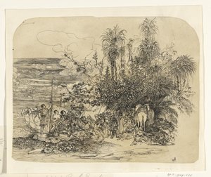Paysage avec un groupe d
