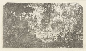 Paysage avec voyageurs au repos - Rodolphe Bresdin