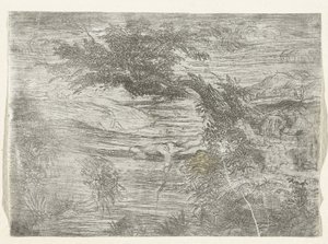 Paysage avec pêcheur