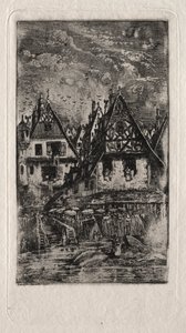 Marché avec parasols - Rodolphe Bresdin