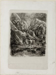 Cavalier dans les montagnes - Rodolphe Bresdin