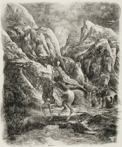 Cavalier dans les montagnes - Rodolphe Bresdin