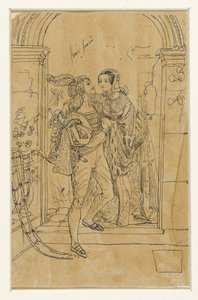 Roméo et Juliette en costume du 15e siècle - Rodolphe Bresdin