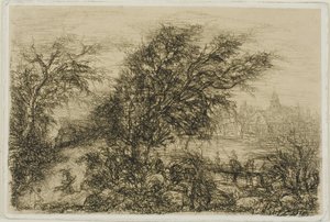 Arbres se courbant sous le vent - Rodolphe Bresdin