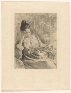 Femme lisant dans un fauteuil - Rodolphe Piguet