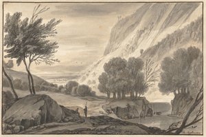 Paysage montagneux avec deux voyageurs - Roelant Roghman