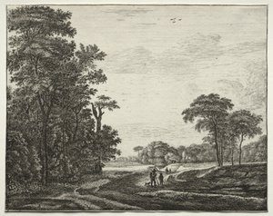 Six vues dans le bois de La Haye : Plaque 2 - Roelant Roghman