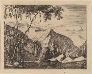 Paysage rocheux avec croix: pl.5 - Roelant Roghman and Melchior Küsel