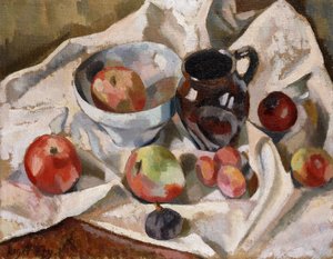 Nature morte avec pommes, prunes et cruche, 1919