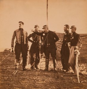 Général français Pierre Bosquet donnant des ordres à son état-major, Guerre de Crimée, Crimée, Ukraine - Roger Fenton