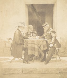 Le Conseil de guerre le matin de la prise du Mamelon. Lord Raglan, Omar Pacha, M..., 1855