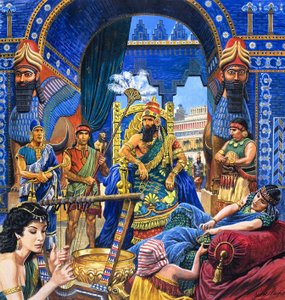 Derniers jours de la grandeur, tiré de "Babylon the Mighty" (gouache sur papier)