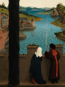 (détail) de Saint Luc dessinant le portrait de la Vierge