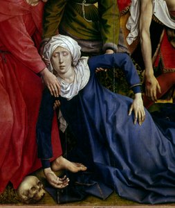 Descente de croix. Détail de la Vierge évanouie. Retable de Rogier Van Der Weyden (1400-1464) 1435. Madrid, Musée du Prado - Rogier van der Weyden