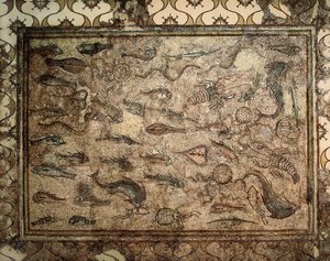 Art romain : mosaïque des poissons