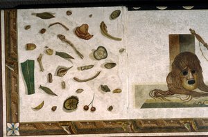 Asarotos (Sol non balayé) Fragments de mosaïque signés par Harakliton de Rome, IIe siècle après J.-C., Rome