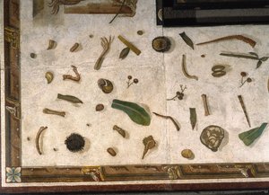 "Asarotos" (Sol non balayé) Fragments de mosaïque signés par Harakliton de Rome, 2ème siècle après J.-C., Rome