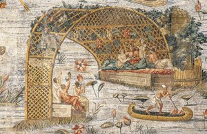 Banquet sous une pergola, (détail) - Roman