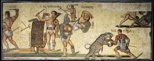 Bataille entre gladiateurs et félins, 320 après J.-C.