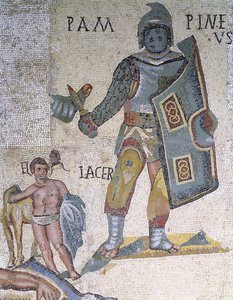 Bataille entre gladiateurs, détail d