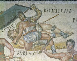 Combat entre gladiateurs, (détail)