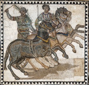 Scène de cirque dans la Rome antique. Mosaïque, 3ème siècle - Roman