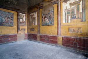 Salle fresquée de la Villa dei Vettii, site archéologique romain de Pompéi - Roman