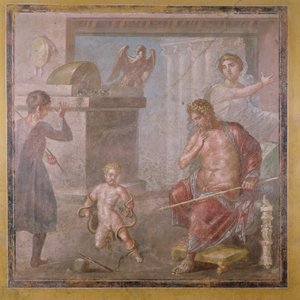 Hercule étranglant les serpents enfant, Casa dei Vettii, c.50-79 AD - Roman