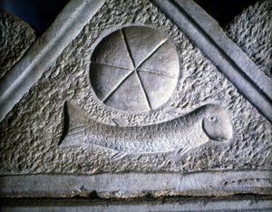 Ictus: poisson, symbole chrétien. 2ème siècle