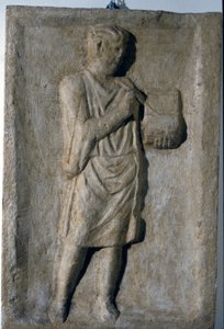 Bas-relief romain du 3ème siècle après J.-C. Un écrivain - Roman