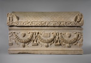 Sarcophage en Marbre avec Guirlandes, c.200-225 AD - Roman