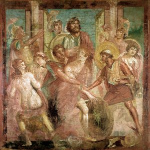 Ulysse trouve Achille parmi les filles de Lycomède (fresque, 2ème siècle après J.-C.)