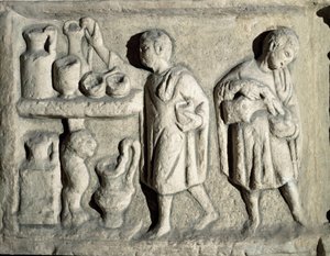 Art romain : « Domestique au travail » Ier siècle ap. J.-C. Rome, Museo della Civiltà Romana