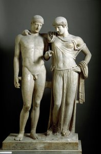 Art romain : « Oreste et Électre ». Sculpture en marbre de Pozzuoli. 1er siècle après J.-C. Musée archéologique national, Naples - Roman