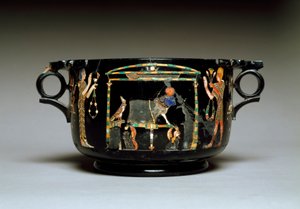 Art romain : coupe avec motifs égyptiens. De Castellammare di Stabia. 1er siècle ap. J.-C. Musée Archéologique National, Naples