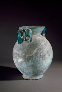 Art romain : vase en verre avec anse - Roman